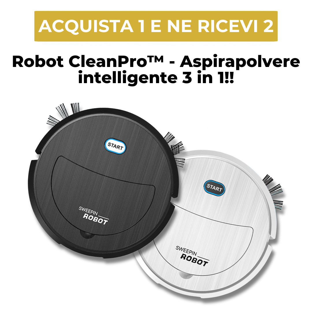(PROMO 2X1!!!) Robot CleanPro™ - Aspirapolvere intelligente 3 in 1 + Estensione della garanzia di 1 ANNO GRATIS!!