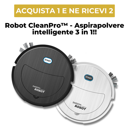 (PROMO 2X1!!!) Robot CleanPro™ - Aspirapolvere intelligente 3 in 1 + Estensione della garanzia di 1 ANNO GRATIS!!